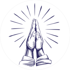 Praying Hands Symbol Of Christianity Sticker