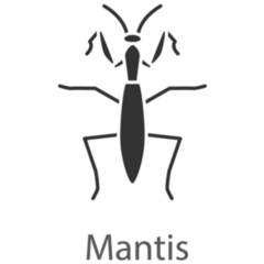 Praying Mantis Glyph Icon Sticker