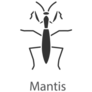 Praying Mantis Glyph Icon Sticker