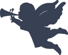 Precious Angel Blowing Horn Sticker