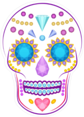 Precious Stones Sugar Skull Sticker