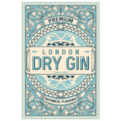 Premium London Dry Gin Vintage Poster Sticker