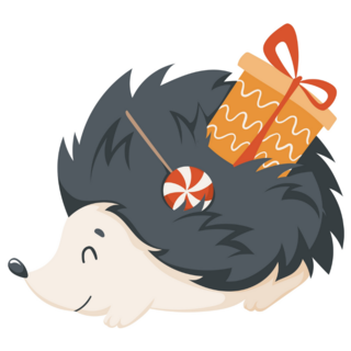 Present Hedgehog Sticker