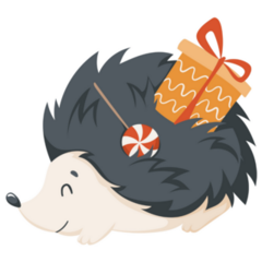 Present Hedgehog Sticker