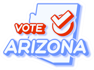 Presidential Vote In Arizona Usa Illustration State Map Sticker