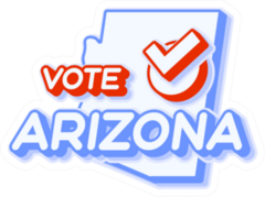 Presidential Vote In Arizona Usa Illustration State Map Sticker