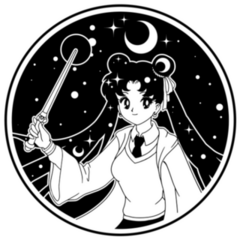 Pretty Anime Witch With Magic Wand sticker