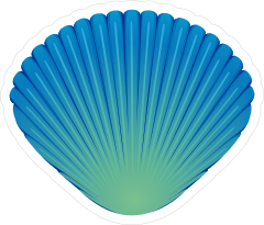 Pretty Blue and Green Seashell Sticker