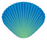 Pretty Blue and Green Seashell Sticker