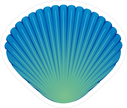 Pretty Blue and Green Seashell Sticker