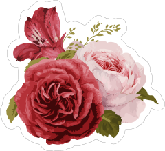 Pretty Bouquet of Roses Flower Stickers