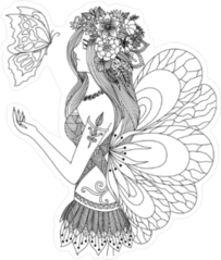 Pretty Butterfly Fairy Sticker