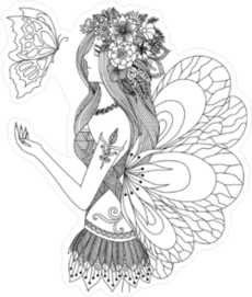 Pretty Butterfly Fairy Sticker