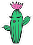Pretty Cactus Cartoon Sticker
