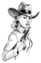 Pretty Cowgirl With A Gun Sticker