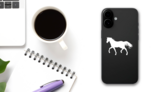Pretty Horse Sticker on a Phone (New) example