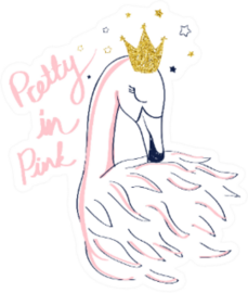 Pretty In Pink Flamingo Sparkle Crown Sticker