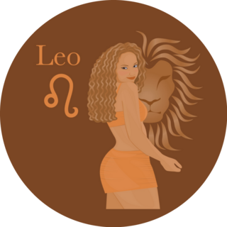 Pretty Leo Zodiac Girl With Lion Face Sticker