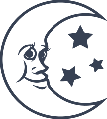 Pretty Moon And Stars Sticker