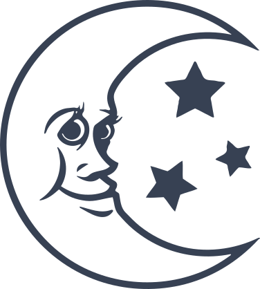 Pretty Moon And Stars Sticker