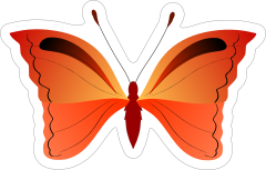 Pretty Orange Butterfly Sticker
