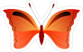 Pretty Orange Butterfly Sticker