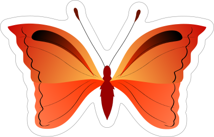 Pretty Orange Butterfly Sticker
