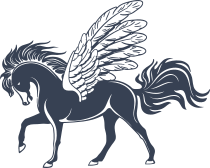 Pretty Pegasus With Feathered Wings Sticker