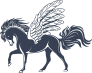 Pretty Pegasus With Feathered Wings Sticker