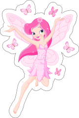 Pretty Pink Fairy with Butterflies