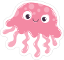 Pretty Pink Jellyfish Sticker