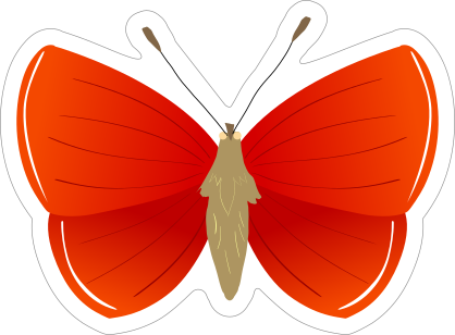 Pretty Red Butterfly Sticker