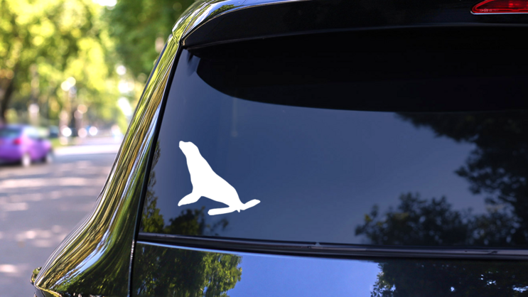 Pretty Sea Lion Seal Sticker on a Rear Car Window (New) example