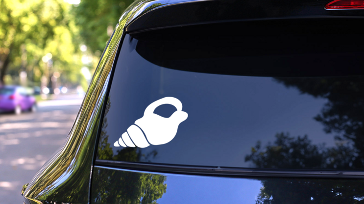 Pretty Seashell Sticker on a Rear Car Window (New) example