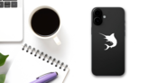 Pretty Swordfish Fishing Sticker on a Phone (New) example
