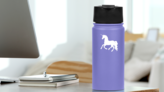 Pretty Unicorn Running Sticker on a Water Bottle (New) example