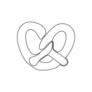 Pretzel One Line Art German Snack Sticker