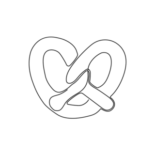 Pretzel One Line Art German Snack Sticker
