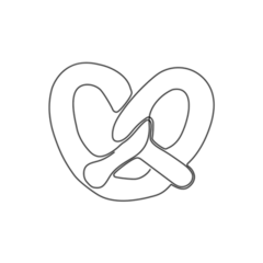 Pretzel One Line Art German Snack Sticker