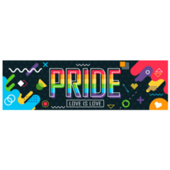 Pride Day Banner Modern Retro Sticker