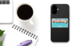 Pride Day Text Sticker on a Phone (New) example