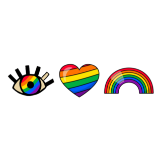 Pride Lgbtq+ Icon Set Rainbow Colors Sticker
