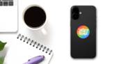 Pride Month - Sprayed Rainbow Lettering Typography Sticker on a Phone (New) example