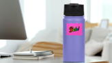 Pride Word Sticker on a Water Bottle (New) example