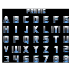 Prime Metal Robot Letter Sticker