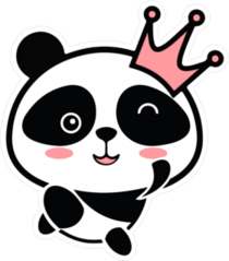 Prince Panda Bear Logo Sticker