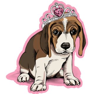 Princess Beagle Sticker