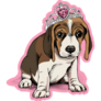 Princess Beagle Sticker
