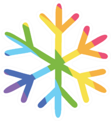 Print Hand-drawing Rainbow Snowflake Sticker