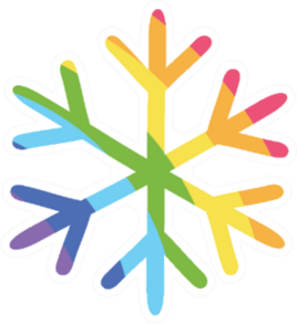 Print Hand-drawing Rainbow Snowflake Sticker